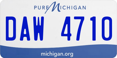 MI license plate DAW4710