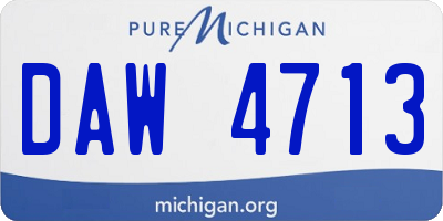 MI license plate DAW4713