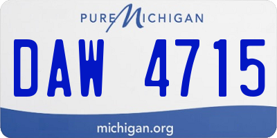 MI license plate DAW4715