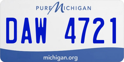 MI license plate DAW4721