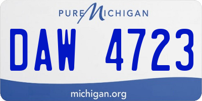MI license plate DAW4723