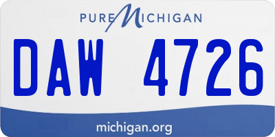 MI license plate DAW4726