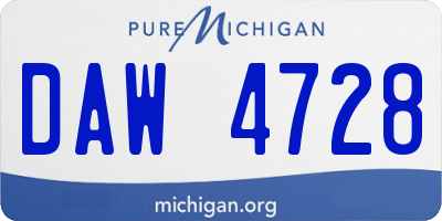MI license plate DAW4728