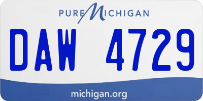 MI license plate DAW4729
