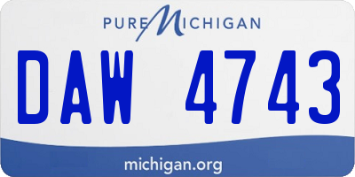 MI license plate DAW4743