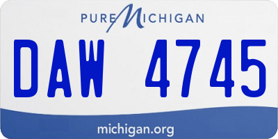 MI license plate DAW4745