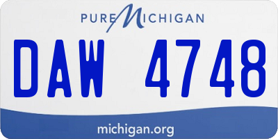MI license plate DAW4748