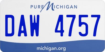 MI license plate DAW4757