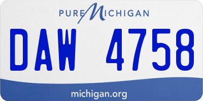 MI license plate DAW4758