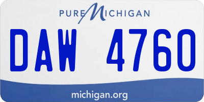 MI license plate DAW4760