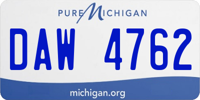MI license plate DAW4762