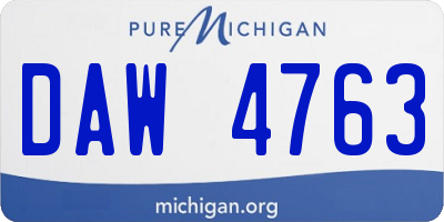 MI license plate DAW4763