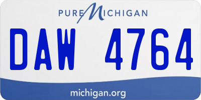 MI license plate DAW4764