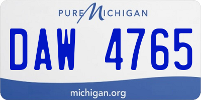 MI license plate DAW4765