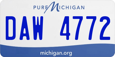 MI license plate DAW4772
