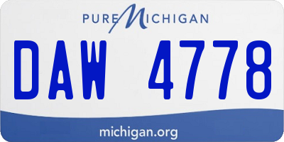 MI license plate DAW4778