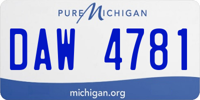 MI license plate DAW4781