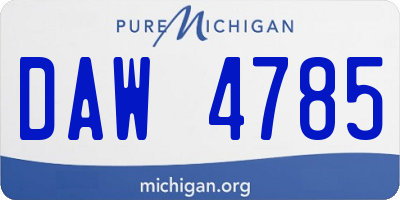 MI license plate DAW4785