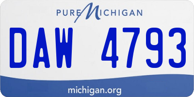 MI license plate DAW4793
