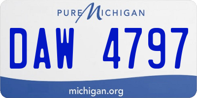 MI license plate DAW4797