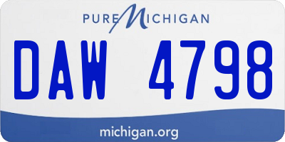 MI license plate DAW4798