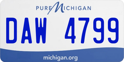 MI license plate DAW4799