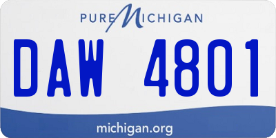 MI license plate DAW4801