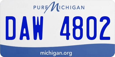 MI license plate DAW4802