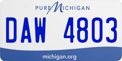 MI license plate DAW4803