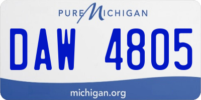 MI license plate DAW4805