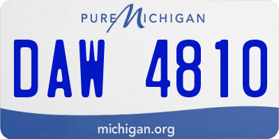 MI license plate DAW4810