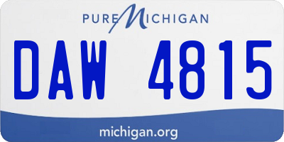 MI license plate DAW4815