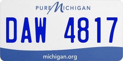 MI license plate DAW4817