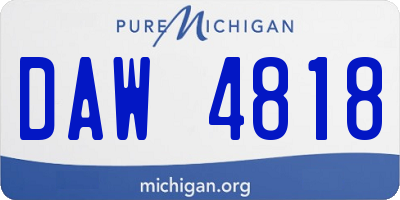 MI license plate DAW4818