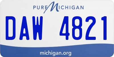 MI license plate DAW4821