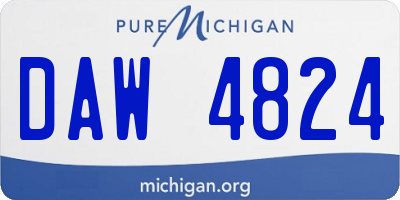 MI license plate DAW4824