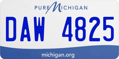MI license plate DAW4825