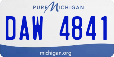 MI license plate DAW4841