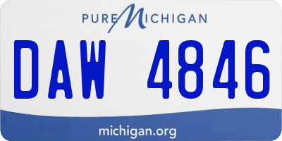 MI license plate DAW4846