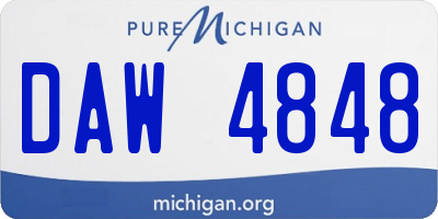 MI license plate DAW4848