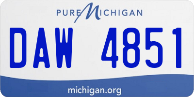 MI license plate DAW4851