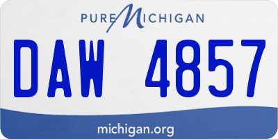 MI license plate DAW4857