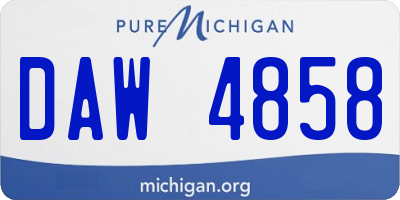 MI license plate DAW4858
