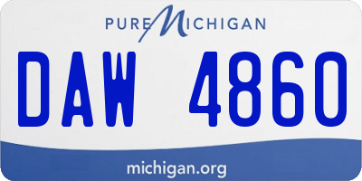 MI license plate DAW4860