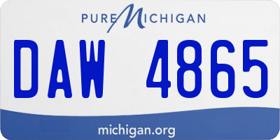 MI license plate DAW4865