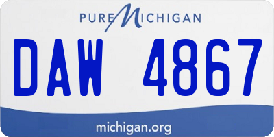 MI license plate DAW4867