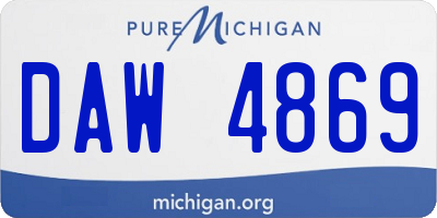 MI license plate DAW4869