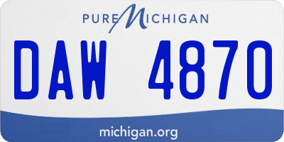 MI license plate DAW4870