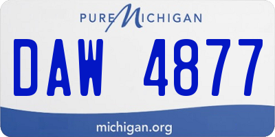 MI license plate DAW4877