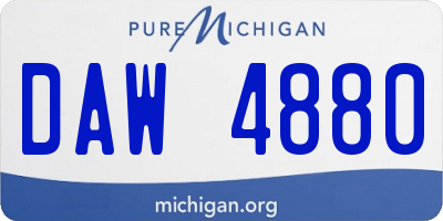 MI license plate DAW4880